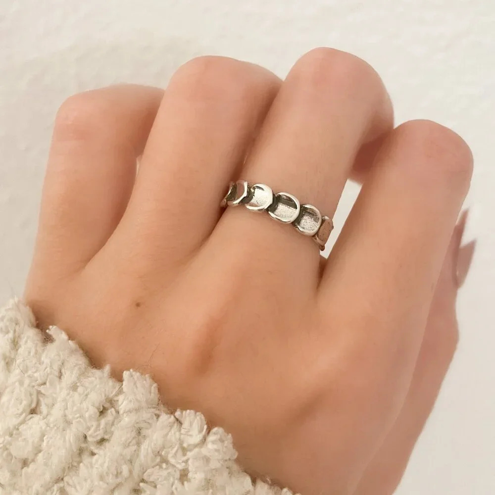 925 Sterling Silver Layer Stackable Ring Multi Layer Dainty Ring Circle Ring